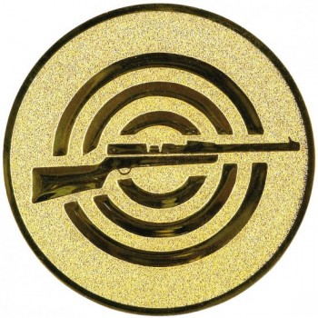 Emblém střelba dlouhá zbraň zlato 50 mm