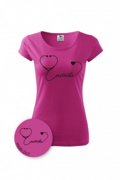 Tričko pro zdravotní sestřičku D17 růžové XL dámské
