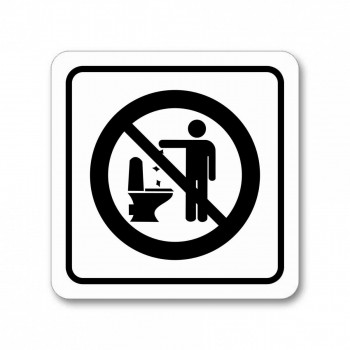 Piktogram zákaz házení odpadu do wc muži samolepka