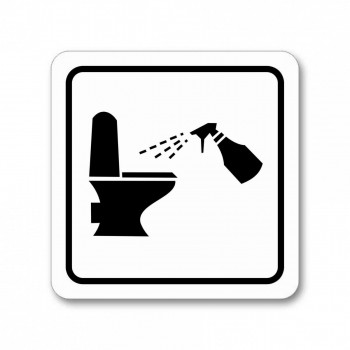 Piktogram dezinfekce na WC samolepka