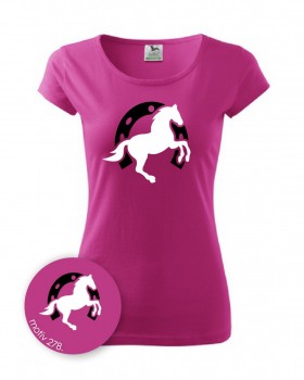 Tričko s koněm 278 růžové XS dámské