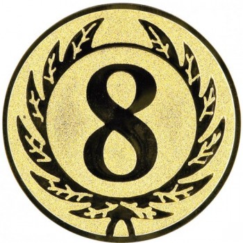 Emblém 8. místo zlato 25 mm
