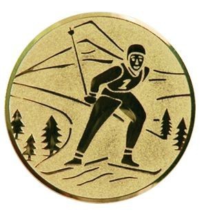 Emblém lyžování běžky zlato 25 mm
