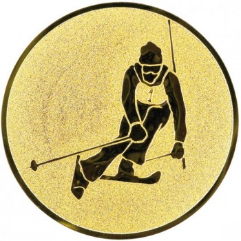 Emblém lyžování sjezd - slalom zlato 25 mm