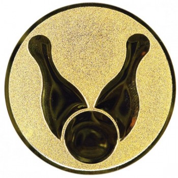 Emblém bowling zlato 25 mm