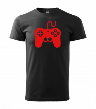 Tričko pro hráče Gamepad černé s červeným potiskem XL pánské