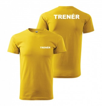 Tričko TRENÉR žluté s bílým potiskem XXL pánské