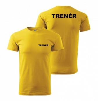 Tričko TRENÉR žluté s černým potiskem XL pánské