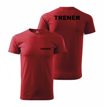 Tričko TRENÉR červené s černým potiskem XS pánské