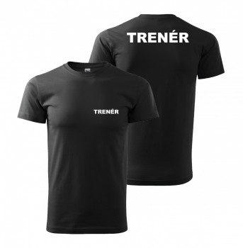 Tričko TRENÉR černé s bílým potiskem XL pánské