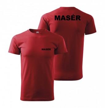 Tričko MASÉR červené s černým potiskem XL pánské
