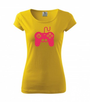 Tričko pro hráče H01 žluté s růžovým potiskem dámské XL dámské