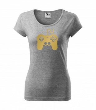 Tričko pro hráče H01 šedé se zlatým potiskem dámské XS dámské