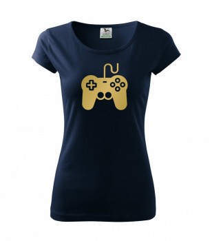 Tričko pro hráče H01 námořní modrá se zlatým potiskem XXL dámské