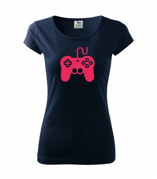 Tričko pro hráče H01 námořní modrá s růžovým potiskem dámské
