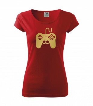 Tričko pro hráče H01 červené se zlatým potiskem dámské