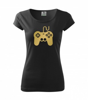 Tričko pro hráče H01 černé se zlatým potiskem dámské XS dámské