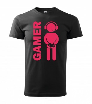 Tričko pro hráče H02 černé s růžovým potiskem XL pánské