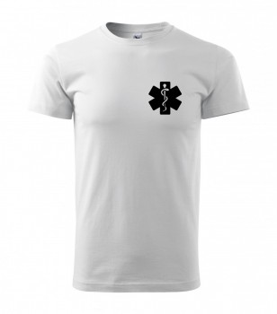 Tričko pro zdravotníka D15 bílé s černým potiskem XXXL pánské