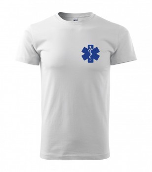 Tričko pro zdravotníka D15 bílé s modrým potiskem