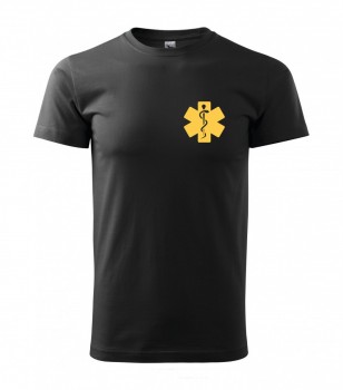 Tričko pro zdravotníka D15 černé se žlutým potiskem XL pánské