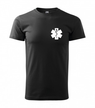Tričko pro zdravotníka D15 černé s bílým potiskem XS pánské