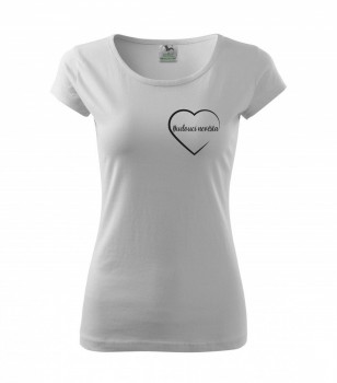 Tričko pro budoucí nevěstu srdce bílé s černým potiskem XL dámské