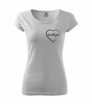 Tričko pro svědkyni srdce bílé s černým potiskem XL dámské