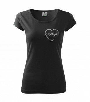 Tričko pro svědkyni srdce černé se stříbrným potiskem XL dámské