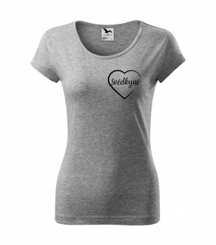Tričko pro svědkyni srdce šedé s černým potiskem XXL dámské