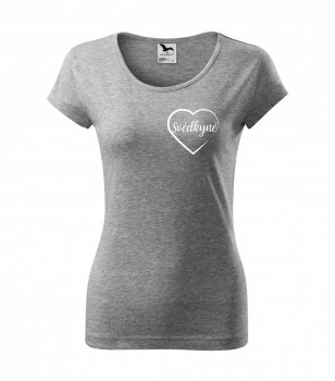 Tričko pro svědkyni srdce šedé s bílým potiskem XXL dámské