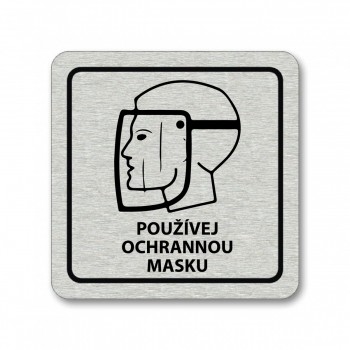 Piktogram Používej ochrannou masku stříbro