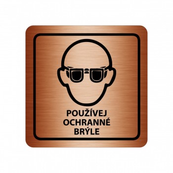 Piktogram Používej ochranné brýle bronz