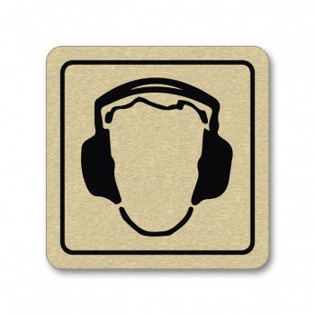 Piktogram Ochranné sluchátka zlato
