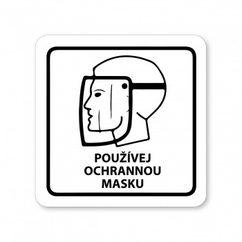 Piktogram Používej ochrannou masku bílý hliník