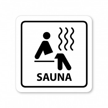 Piktogram Sauna bílý hliník