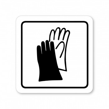 Piktogram Ochranné rukavice bílý hliník