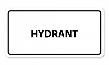Piktogram textový-hydrant bílý hliník