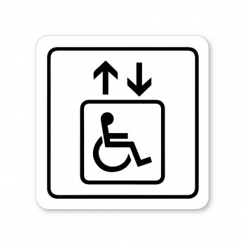 Piktogram Výtah pro invalidy bílý hliník