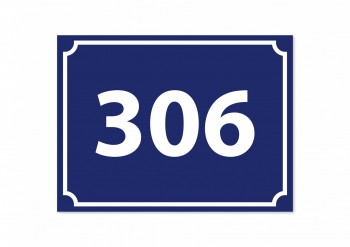 Domovní číslo DS04 bílý hliník+modré pozadí