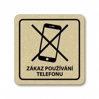 Piktogram Zákaz telefonu 2 zlato