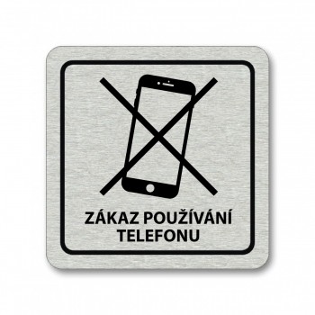Piktogram Zákaz telefonu 2 stříbro