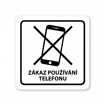 Piktogram Zákaz telefonu 2 bílý hliník