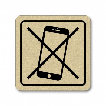 Piktogram Zákaz telefonu zlato