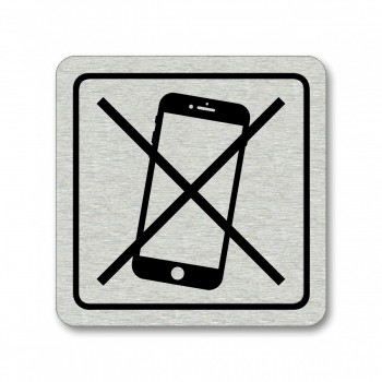 Piktogram Zákaz telefonu stříbro