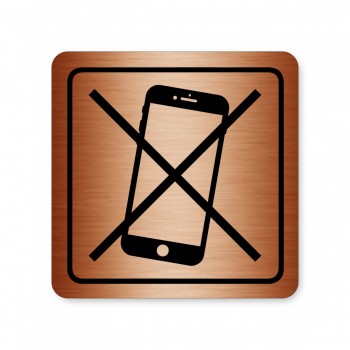 Piktogram Zákaz telefonu bronz
