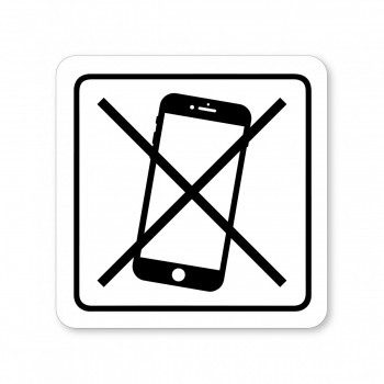Piktogram Zákaz telefonu bílý hliník