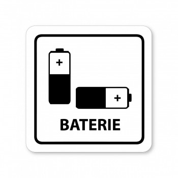 Piktogram Baterie bílý hliník