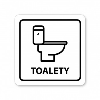 Piktogram Toalety bílý hliník