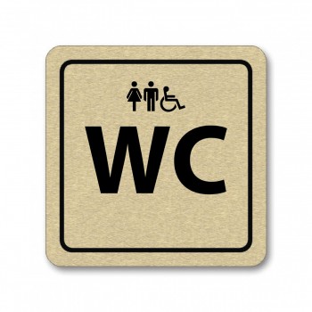 Piktogram WC 2 zlato
